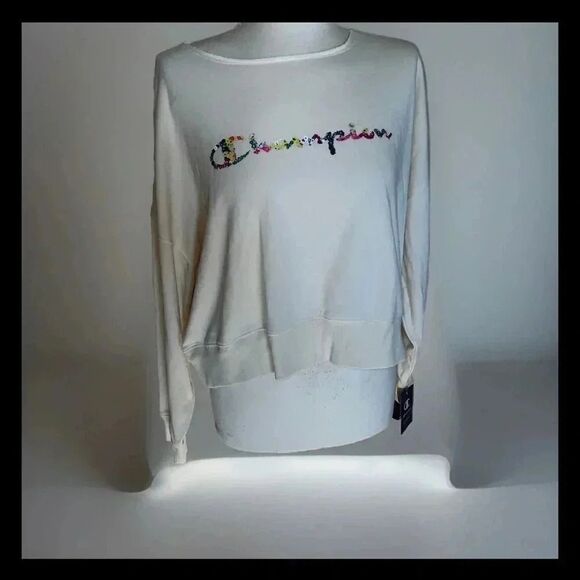 Champion Tops - Champion Drop‎ Shoulder French Terry Logo Graphic Sweatshirt Size M
